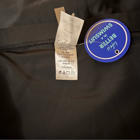 Swimsuits For All Black Full Swim Skirt Sz 14 Built In Brief Pull On Modest - Picture 7 of 7